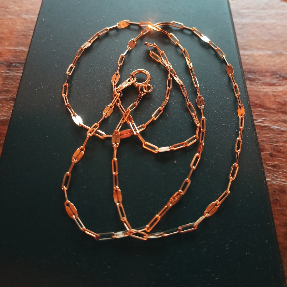 Real 10k yellow gold chain necklace, 18" long, new, stamped. Pretty and dainty!